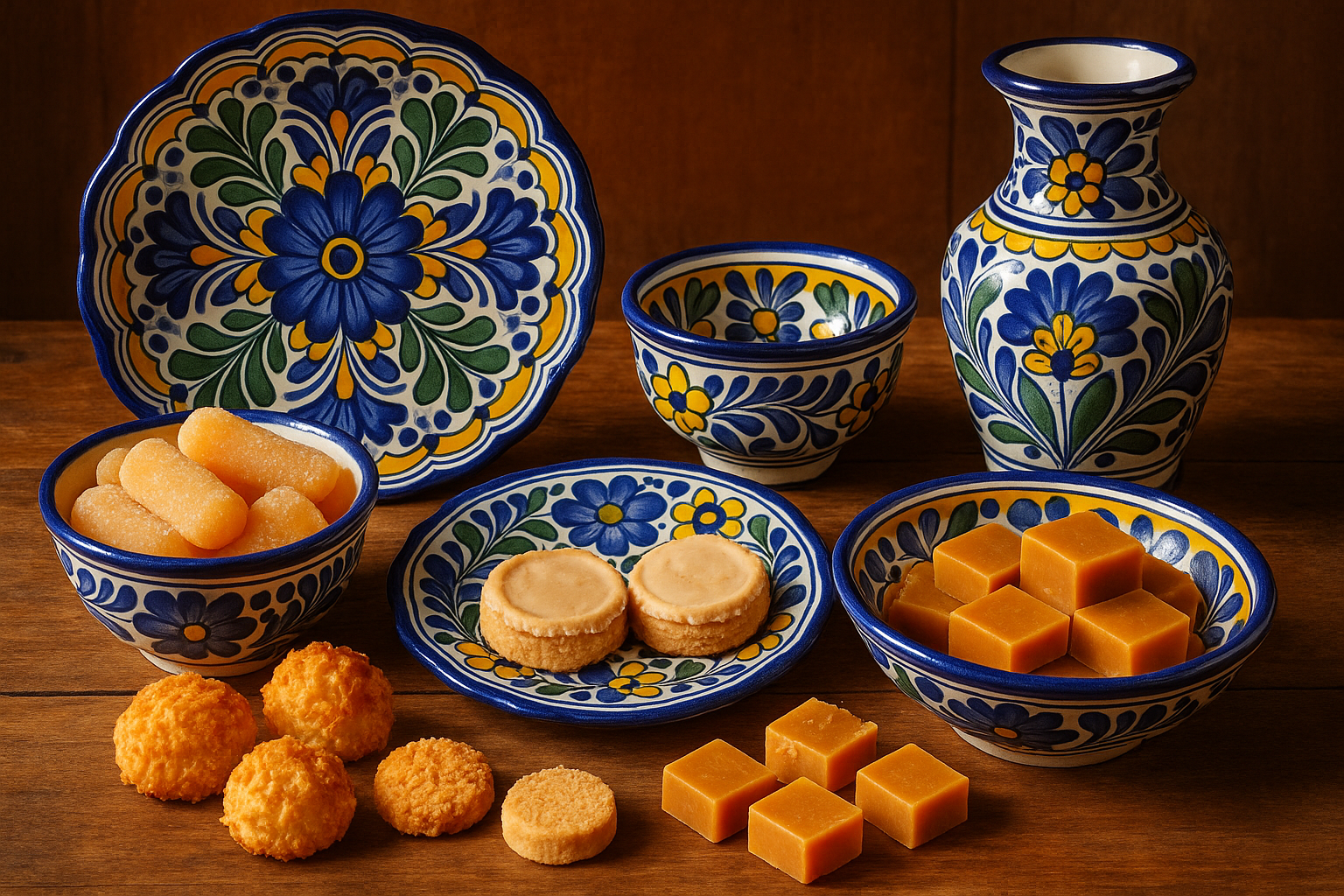 Artesanias de Talavera Poblana y ducles tipicos de Puebla